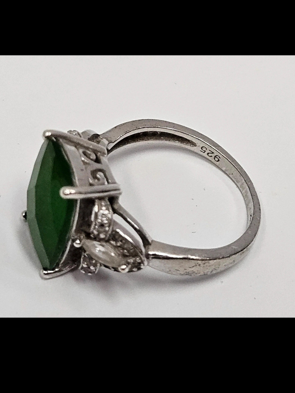 Stauer Green CZ - Sterling Silver Green Marquise Gemstone Ring